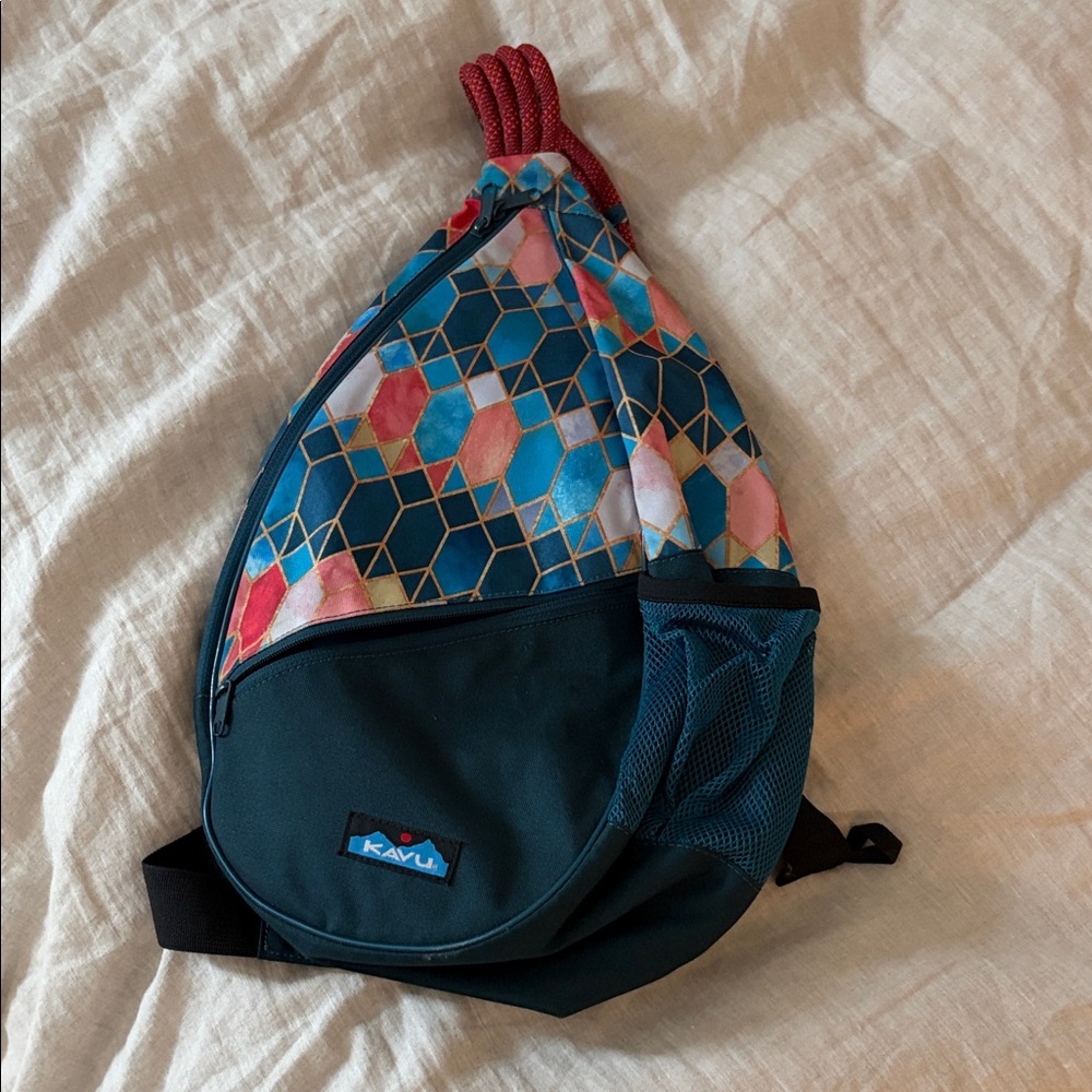 KAVU Men's Geometric Backpack - Blue and Red